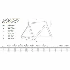 Orro Venturi EVO 105 R800DB Road Bike (2023) 11 Orro Venturi EVO 105 R800DB Road Bike (2023) -Promos Vélos de route Magasin VenturiSizeGeo webp xl